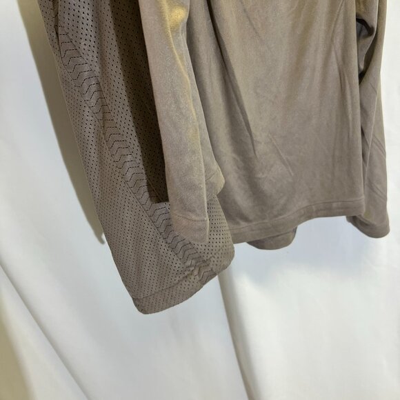 Chico's Drape Front Faux Suede Lightweight Jacket - Picture 12 of 12